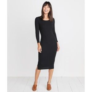 Marine Layer Lexi Longsleeve Midi Dress Black Sz M